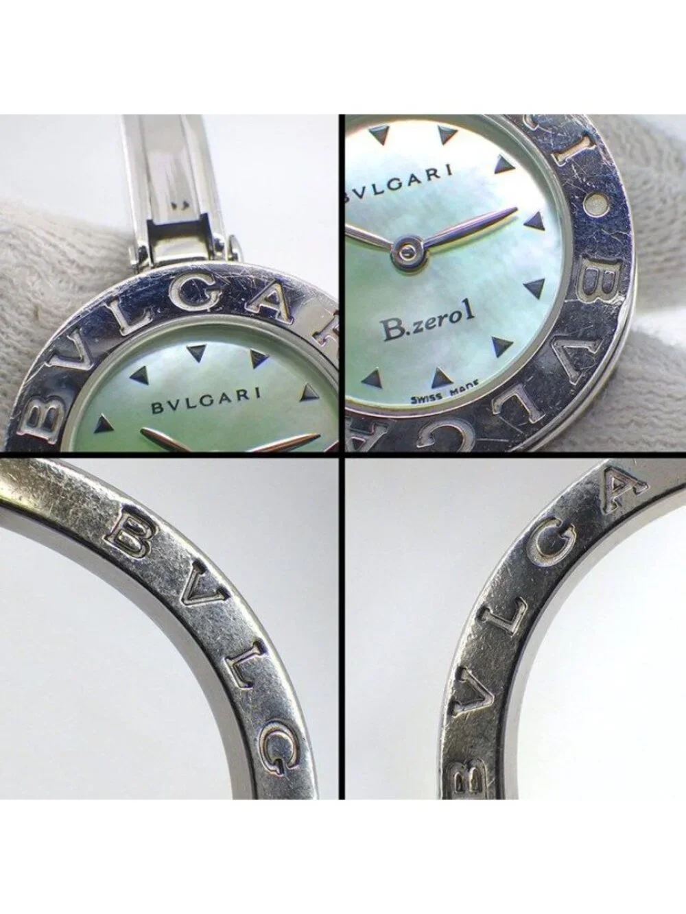 Bvlgari Watch Bangle Green Mother of Pearl Dial SS Quartz Analog